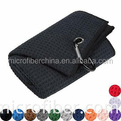 microfiber waffle golf towel with hook